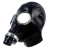 GREEFEI Masque à Gaz Cagoule Latex,Cagoule Protection Caoutchouc Intégral Unisexe,Masque Latex Halloween Carnaval Costumes XL