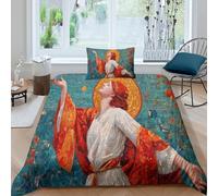Greek Déesse Mosaic Style Housse De Couette +Taies D'oreillers Parure De Lit 3D Imprimé Microfibre avec Fermeture Éclair Literie pour Filles Garçon Single（135x200cm）