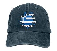 Greek Flag Paint Splash Men's Women's Adjustable Baseball Caps Denim Jeanet Hip-hop Cap