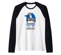 Greek Girl Greek Heritage Greece Flag Manche Raglan