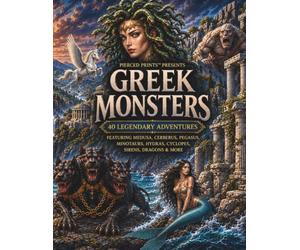 Greek Monsters Coloring Book: 40 Legendary Adventures Featuring Medusa, Cerberus, Pegasus, Minotaurs, Hydras, Cyclopes, Sirens, Dragons & More