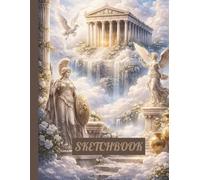 Greek Mythology Sketchbook: Unlined Art & Drawing Sketchbook with Classical Greek Statues, Temples, Shields & Golden Mythic Aesthetic | 8.5 x 11 in | 120 Pages