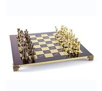 Greek Roman Army Large Chess Set - Brass&Copper - Red Chess Board