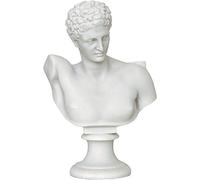 GreekCretanShop Ancien Messager Grec Hermes Hermes (Statue de Buste en albâtre 30cm / 11,81 Pouces)