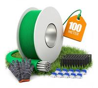 GREELIX 100m Kit de Cable Périphérique Robot Tondeuse avec 50 Piquets, 10 Connecteurs de Câble et Gants, Fil Tondeuse Robot Compatible avec Gardena, Bosch, Husqvarna, Worx, Honda, etc
