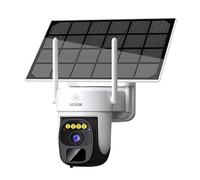 GREEMCAM Caméra de sécurité 2K HD, Full Color Night Vision, batterie 8000 mAh, panneau solaire 3 W, PTZ 360°, caméra Wi-Fi 2,4 GHz avec capteur de mouvement PIR, audio 2 voies, stockage de carte