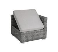 greemotion Fauteuil de jardin Bari - Fauteuil d’angle pour salon de jardin - Fauteuil convertible en dossier - Fauteuil confortable en résine tressée pour l’extérieur - couleur grise