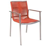 greemotion Fauteuil empilable Boston, Rouge, Acier Inoxydable,Rope