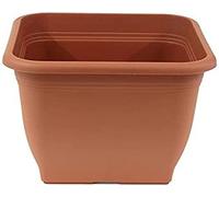 greemotion Grand pot de fleurs carré en plastique 58 x 58, grande contenance 76,5L - Pot pour plantes extérieures et intérieures - Pot de jardin couleur terre cuite résistant au gel et aux UV