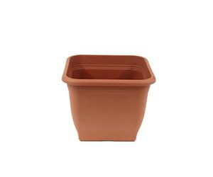 greemotion Pot de fleurs carré en plastique 28 x 28 cm, contenance 9L - Pot pour plantes extérieures et intérieures - Pot de jardin couleur terre cuite résistant au gel et aux UV