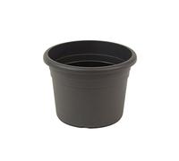 greemotion Pot de fleurs rond en plastique - Pot pour plantes extérieures et intérieures - Pot de jardin couleur anthracite Ø 50cm 35L