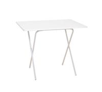 greemotion Table de balcon blanche 60 x 80 cm - Petite table pliante avec plateau amovible - Table de camping robuste et légère - Table d’appoint de jardin en métal et plastique