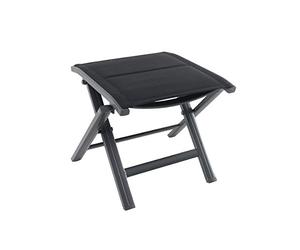 greemotion Tabouret de jardin Grenada - Tabouret pliant design - Siège pliant léger de couleur noire - Tabouret aluminium pour l’extérieur - Petit tabouret pliable - Siège de camping