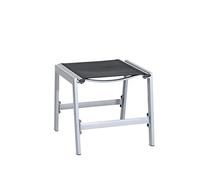 greemotion Tabouret Pliant Monza, Tabouret Marchepied en Aluminium avec Revêtement en Textilene 4x4, env. 52 x 44 x 49 cm, Argenté/Noir