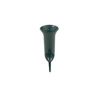 greemotion Vase pour funérailles vert en plastique - Vase pour cimetière moderne et robuste - Vase funéraire pointu Ø12,7 cm 1L