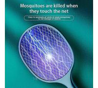 (Green)3500V USB Rechargeable Electric Mosquito Zapper - 2-in-1 Fly Swatter & Bug Killer Lamp with LED Light, 1200mAh Battery