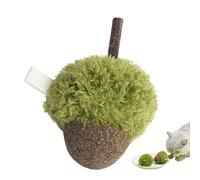 Green Acorn Jouet pour chat - Balle à mâcher ronde en peluche courte avec remplissage d'herbe à chat, jouet d'activité attrayant pour chaton, objet de jeu léger pour animal de compagnie, jouet d'herbe