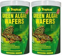 Green Algae WAFERS 1000ml / 450g - Nourriture avec spiruline, algues et Feuilles de ketapang pour mangeurs du Fond (Lot de 2)