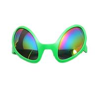 Green Alien Glasses - 14x9x14cm PC Rainbow Lens Sunglasses, Funny Novelty Eyewear Costume Accessory, Vibrant Colorful Lens Design | Halloween Party Cosplay Themed Events Costume Props Supplies