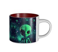 Green Alien Tasse en céramique de grande capacité, corps délicat, corps épais, simple et élégant