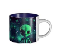 Green Alien Tasse en céramique de grande capacité, corps délicat, corps épais, simple et élégant