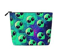 Green Aliens Trousse de maquillage de voyage polyvalente, idéale pour les routines quotidiennes et les voyages d'affaires, Noir , Taille unique, Trousse de toilette