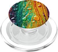 Green and Orange Rainbow Art Modern Abstract Aesthetic PopSockets PopGrip pour MagSafe