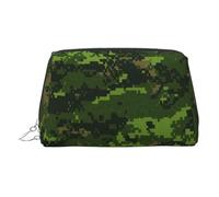 Green Army Trousse de maquillage avec séparateur Motif camouflage numérique, Argenté., One Size