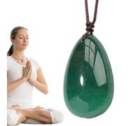 Green Aventurine Necklace - Quartz Pendant, Handcrafted Jewelry, Teardrop Stone, Spiritual Accessory | Soothing Energy Crystal Necklace for Meditation Decor Fashion Collection Wear