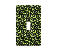 Green Bats Plaque murale d'Halloween noire cool 1 gang Taille standard 11,4 x 7 cm Couvercle décoratif pour interrupteur à bascule Couvercle de sortie en polycarbonate thermoplastique