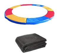 Green Bay Jardin Trampoline kit - Trois-Couleurs Jardin Trampoline kit - Vert Coussin De Protection Ressorts Couvre + Filet de sécurité pour 366cm Trampoline