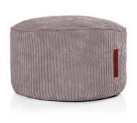 Green Bean© Indoor Pouf 45x25cm EPS-Perles de Remplissage & Tissu Velours côtelé Doux Lavable - Intérieur Coussin de Sol Coussin d'assise Pouf de détente Enfants Adultes Tissu Gris