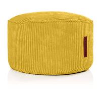 Green Bean© Indoor Tabouret 25x45cm EPS-Perles de Remplissage & Tissu Velours côtelé Doux Lavable - Intérieur Coussin de Sol Coussin de Couchage Pouf de siège Fauteuil Enfants Adultes Tissu Jaune