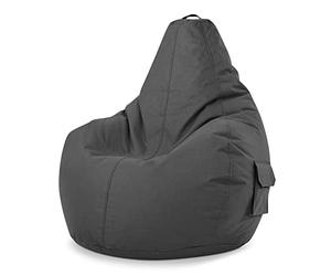 Green Bean© Pouf avec Dossier 80x70x90cm - Gaming Chair avec Remplissage 230L Doux Moelleux Lavable - Bean Bag Coussin de Sol Lounge Chair TABOURETS Fauteuil Relax Gamer Siège de Gaming Anthracite