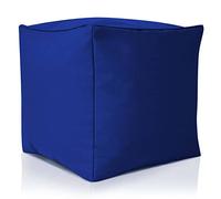Green Bean© Pouf d'Extérieur-Tabouret 40x40x40cm avec Remplissage de Perles EPS - Extension & Add-on pour Poufs Coussin Pieds Sol Siège Enfants & Adultes Repose-Pieds Bleu