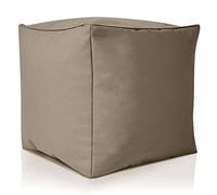 Green Bean© Pouf d'Extérieur-Tabouret 40x40x40cm avec Remplissage de Perles EPS - Extension & Add-on pour Poufs Coussin Pieds Sol Siège Enfants & Adultes Repose-Pieds Kaki