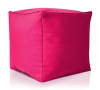 Green Bean© Pouf d'Extérieur-Tabouret 40x40x40cm avec Remplissage de Perles EPS - Extension & Add-on pour Poufs Coussin Pieds Sol Siège Enfants & Adultes Repose-Pieds Rose Vif