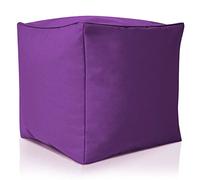 Green Bean© Pouf d'Extérieur-Tabouret 40x40x40cm avec Remplissage de Perles EPS - Extension & Add-on pour Poufs Coussin Pieds Sol Siège Enfants & Adultes Repose-Pieds Mauve