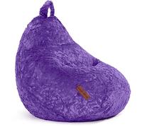 Green Bean Pouf en peluche 45 x 45 x 60 cm - Coussin d'assise d'intérieur avec rembourrage en perles EPS de 120 l - Doux et lavable - Coussin de sol, Lounge Chair - Violet