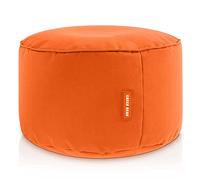 Green Bean© Pouf-Tabouret 25x45cm avec Remplissage de Perles EPS - Coussin pour Pieds et Siège - Repose-Pieds pour Enfants & Adultes - Orange