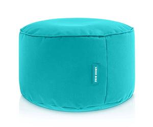 Green Bean© Pouf-Tabouret 25x45cm avec Remplissage de Perles EPS - Coussin pour Pieds Pouf Chaise - Coussin Sol pour Enfants & Adultes - Repose-Pieds Coussin Siège Turquoise