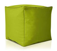 Green Bean© Pouf-Tabouret 40x40x40cm avec Remplissage de Perles EPS - Coussin pour Pieds Pouf Chaise - Coussin Sol pour Enfants & Adultes - Repose-Pieds Coussin Siège Tabouret Vert