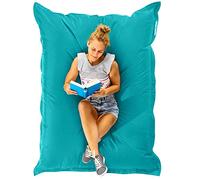 Green Bean© Pouf XXL 140x180cm 380L Enfants&Adultes Bean Bag Remplissage de Perles EPS Pouf Géant Grand Extérieur Outdoor Coussin Repos Siège Sol Lavable Résistant aux Intempéries Lounge Turquoise