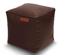 Green Bean Sitzhocker aus Kunstleder - Pouf mit EPS Perlen Füllung - 40 x 40 cm - perfekte Ergänzung zum Sitzsack - Sitzwürfel Sitzkissen Hocker Fußhocker - Dunkelbraun