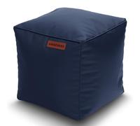 Green Bean Sitzhocker aus Kunstleder - Pouf mit EPS Perlen Füllung - 40 x 40 cm - perfekte Ergänzung zum Sitzsack - Sitzwürfel Sitzkissen Hocker Fußhocker - Dunkelblau
