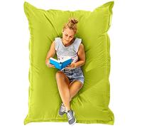 Green Bean© Square XL Housse de Pouf Géant 120x160 cm - PVC - Intérieur & Extérieur - Bean Bag - Sans Remplissage - Lounge Chair - Lavable - Vert Clair