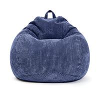 Green Bean © Square XL Indoor Housse en Velours Côtelé 90 x 110 cm - sans Remplissage - Housse de Pouf - Velours Côtelé - Doux, Moelleux, Robuste - Lavable, avec Sac Interne - Bleu Foncé