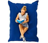 Green Bean© Square XXL Housse de Pouf Géant 140x180 cm - PVC - Intérieur & Extérieur - Bean Bag - Sans Remplissage - Lounge Chair - Lavable - Bleu