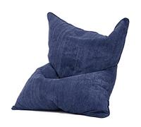 Green Bean© Square XXL Indoor Housse en Velours Côtelé 140 x 180 cm - Housse de Pouf sans Remplissage - 600D Oxford, Cord - Doux, Moelleux, Robuste - Lavable, avec Sac Interne Bleu Foncé