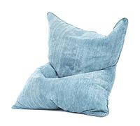 Green Bean© Square XXL Indoor Housse en Velours Côtelé 140 x 180 cm - Housse de Pouf sans Remplissage - 600D Oxford, Cord - Doux, Moelleux, Robuste - Lavable, avec Sac Interne Bleu Clair
